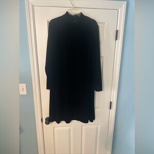 VTG Ronni Nicole II Maxi Black Velvet Dress 20W‎ Turtleneck Long Sleeve